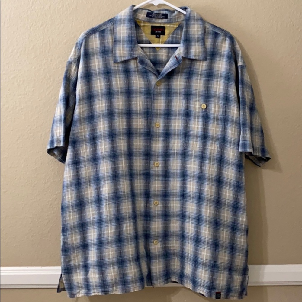 TOMMY JEANS Men’s Plaid Button Down Shirt Size XL EUC